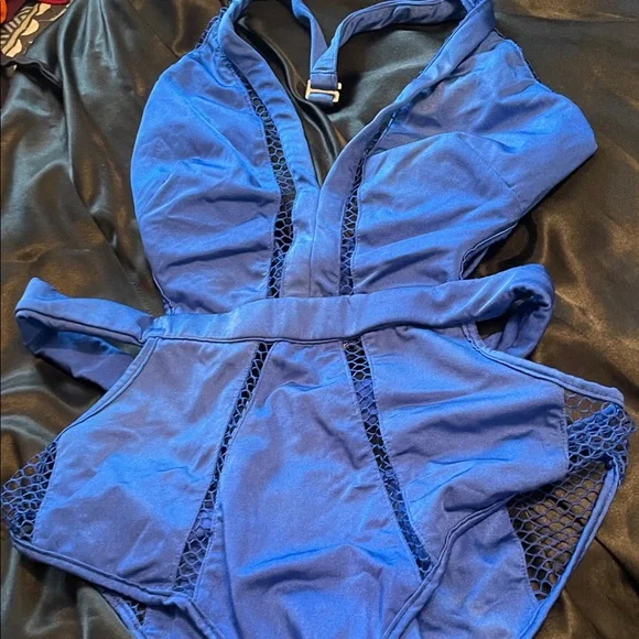 WOW Couture Blue One Piece Swimsuit - Picture 1 of 3